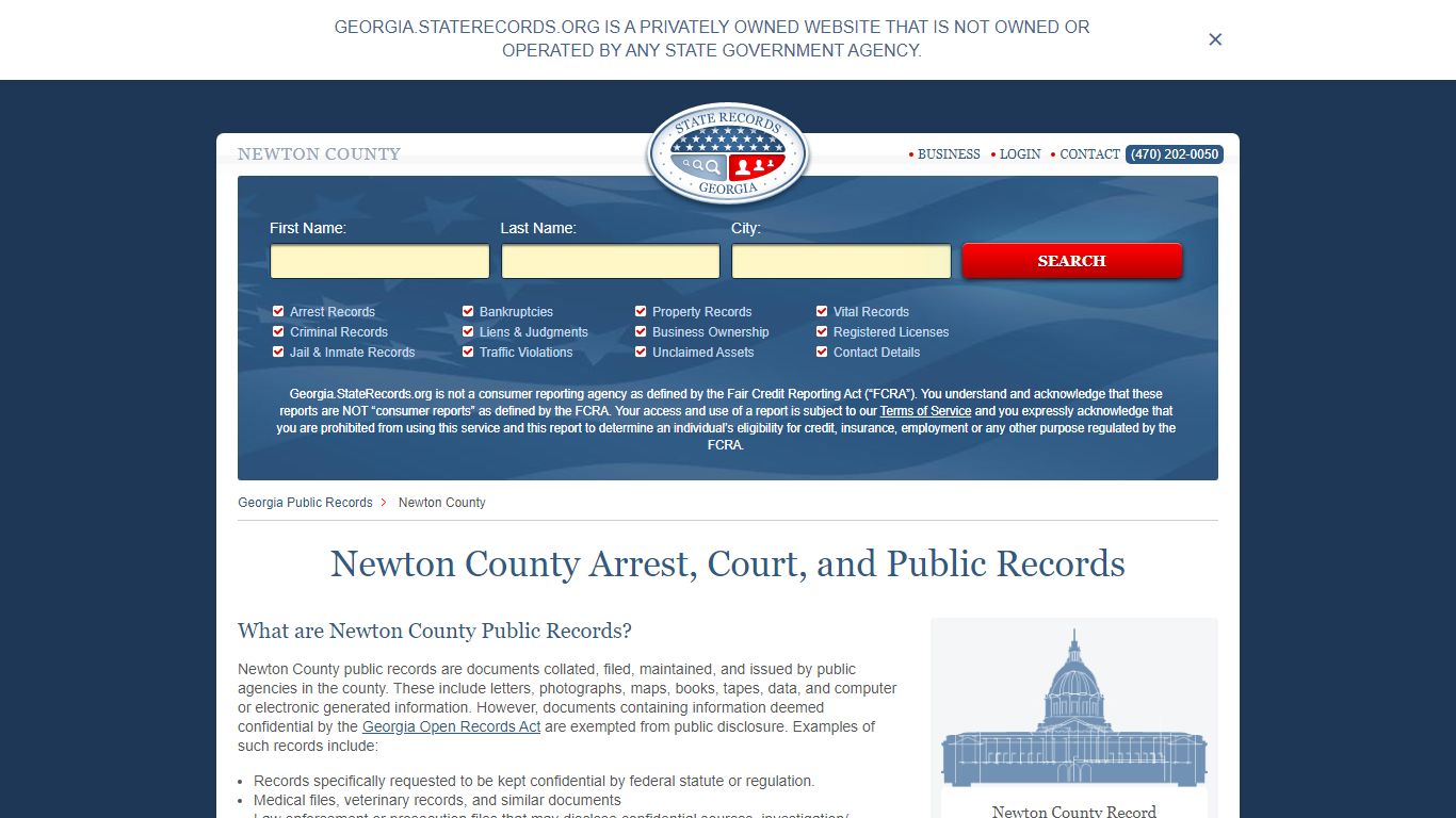 Newton County Arrest, Court, and Public Records