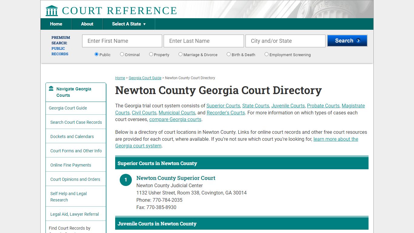 Newton County Georgia Court Directory | CourtReference.com